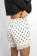 Polka Dot Lace Splice Casual Shorts image 3