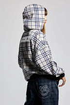Plaid Printed Zip Y2k Hoodie image 2