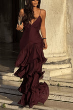 Deep V Tube Waist Cami Cake Maxi Dress image 3