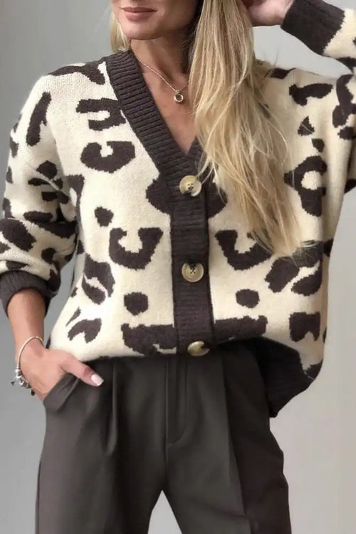 Casual Leopard Pattern Cardigan image 1