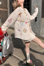 Vibrant Heavy Embroidery Linen Blouse image 3