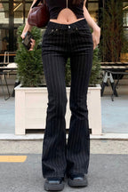 Vintage Striped Micro Flare Pants image 1