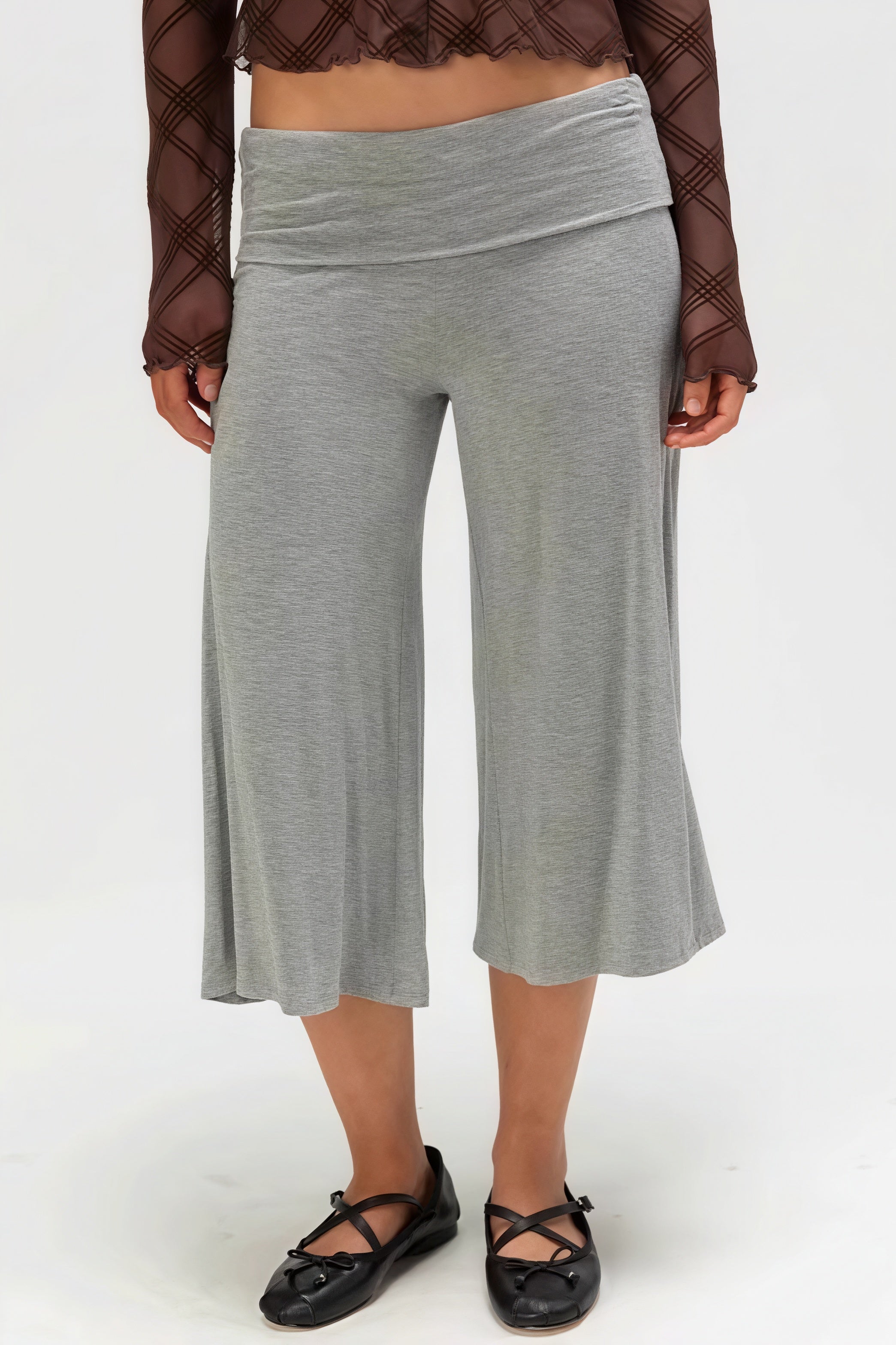Solid Color High Waist Casual Pants image 2