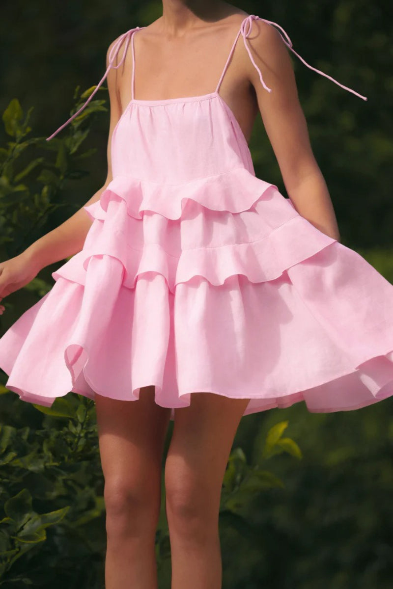 Ruffled Layer Backless Sleeveless Mini Dress image 12