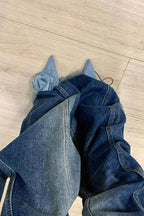 Y2K High Waist Straight Denim Jeans image 4