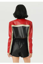Cropped Moto Faux Leather Coat image 4