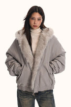 Fur Hooded Insulated Jacket image 4