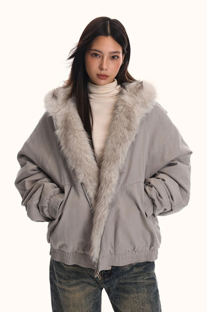 Fur Hooded Insulated Jacket image 4