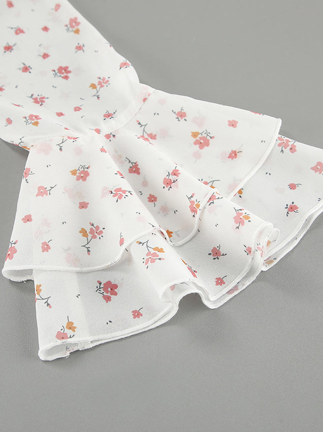 Floral Ruffled V-Neck Slim Fit Blouse image 10