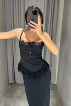 Sheer Lace Trim Cami Top Elegant image 4