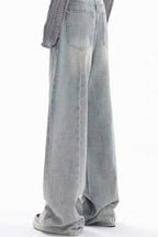 High Waist Draped Gradient Ripped Jeans image 8
