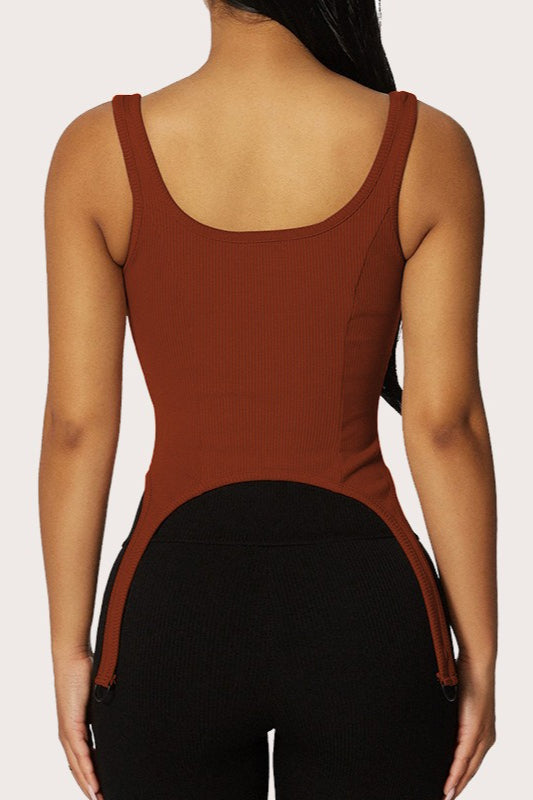 U Neck Zip Back Knit Top image 6