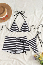 Striped Fitted Boy Short Three Piece Swim Set image 2