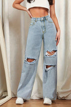 High Waist Washed Floor-Length Jean image 2