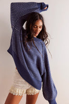 Dotted Panel Loose Crew Neck Sweatshirt image 3