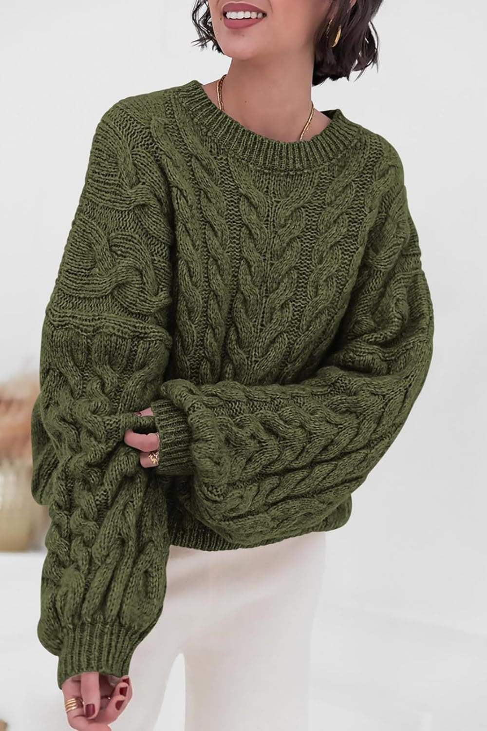 Vintage Chunky Knit Cable Sweater image 17