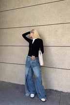Vintage Washed Deconstructed Jeans image 2