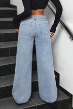 High Waist Washed Bow Wide Leg Jean image 5