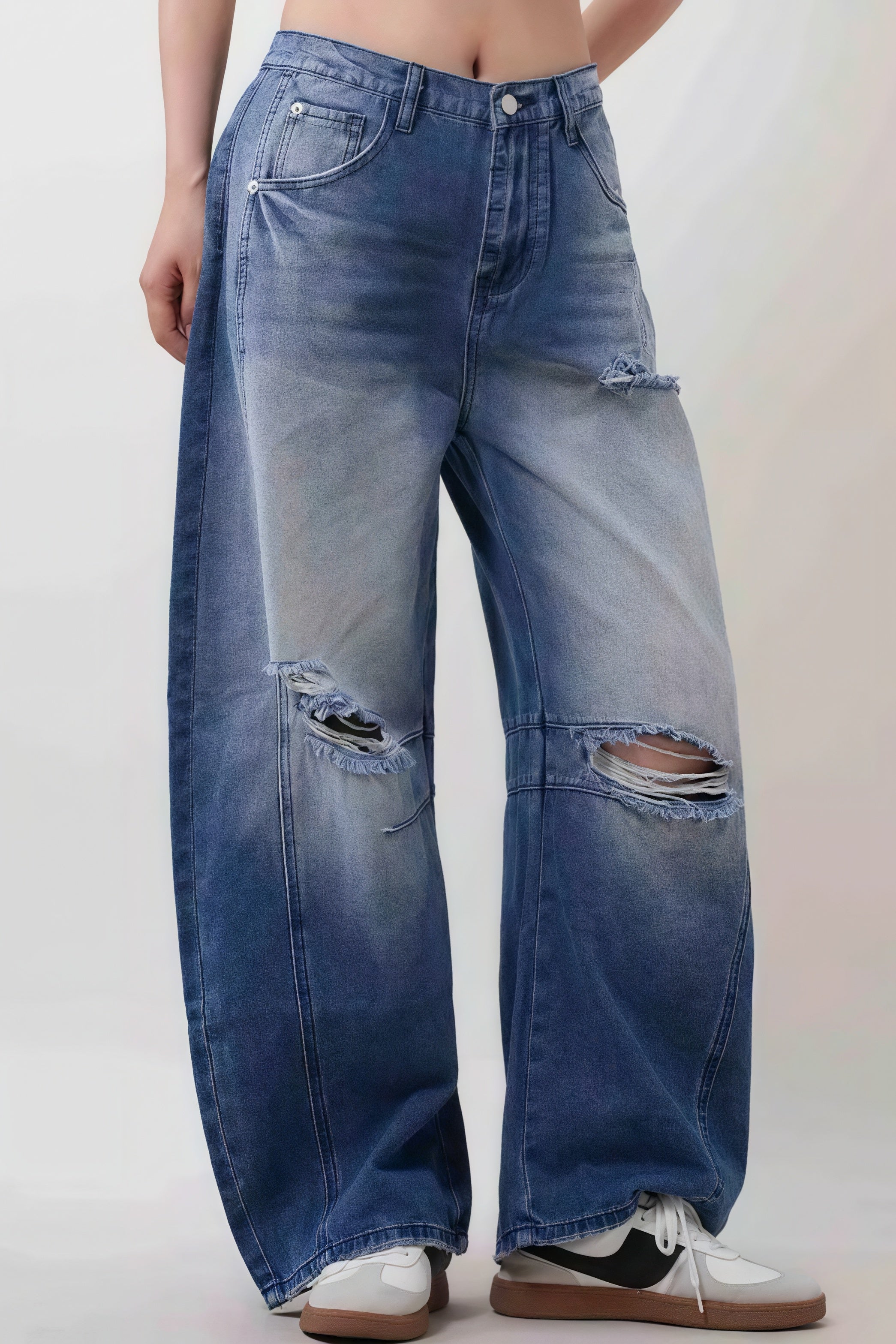 Vintage Distressed Heavy Loose Jeans image 1
