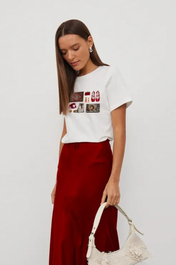 Casual Minimalist Fun Print Loose Cotton T-shirt image 3