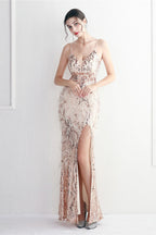 Intricate Beadwork Figure Hugging Gown Formal Dress image 19