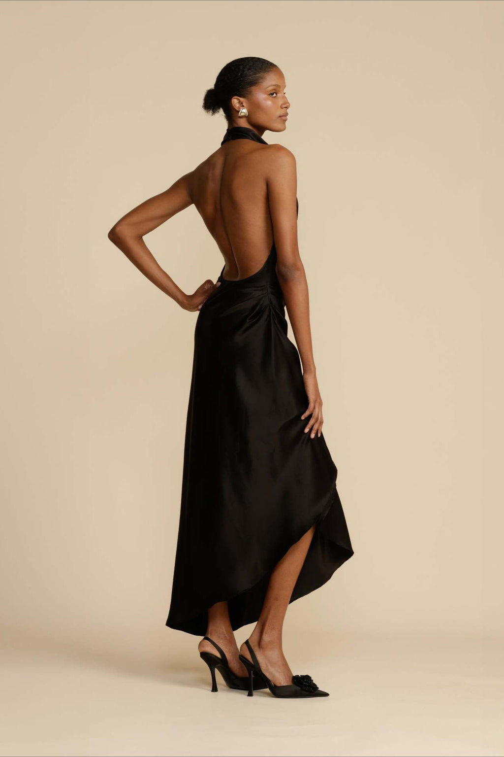Elegant Satin Slit Backless Party Dress image 14