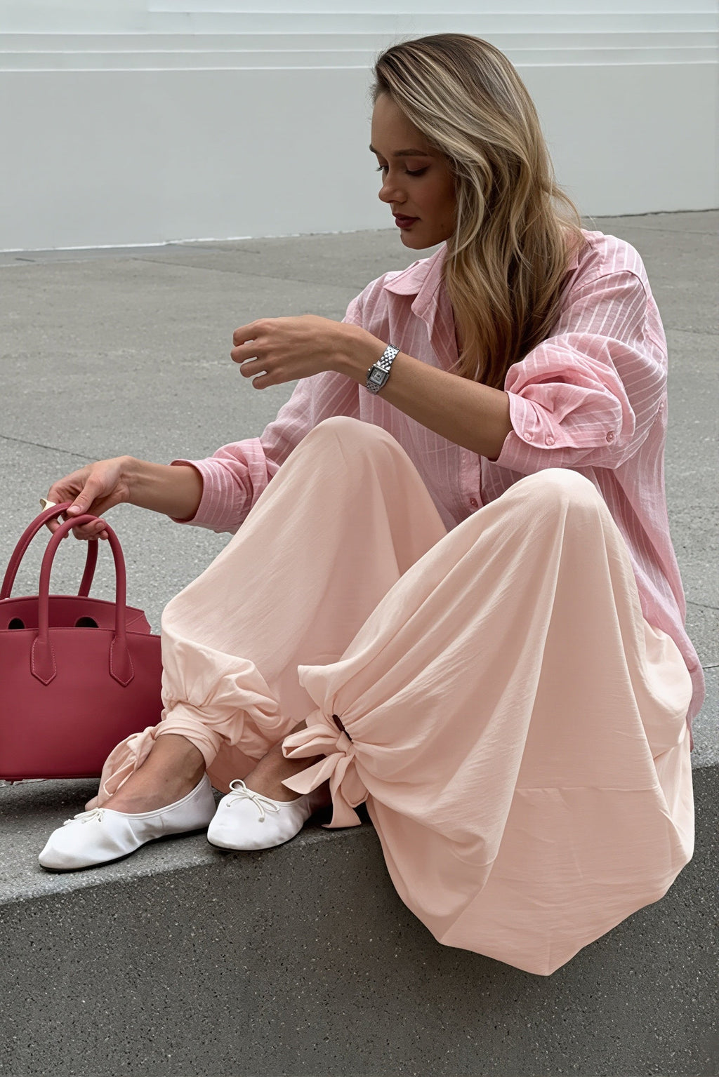 Elegant Loose Tie Harem Pants image 4
