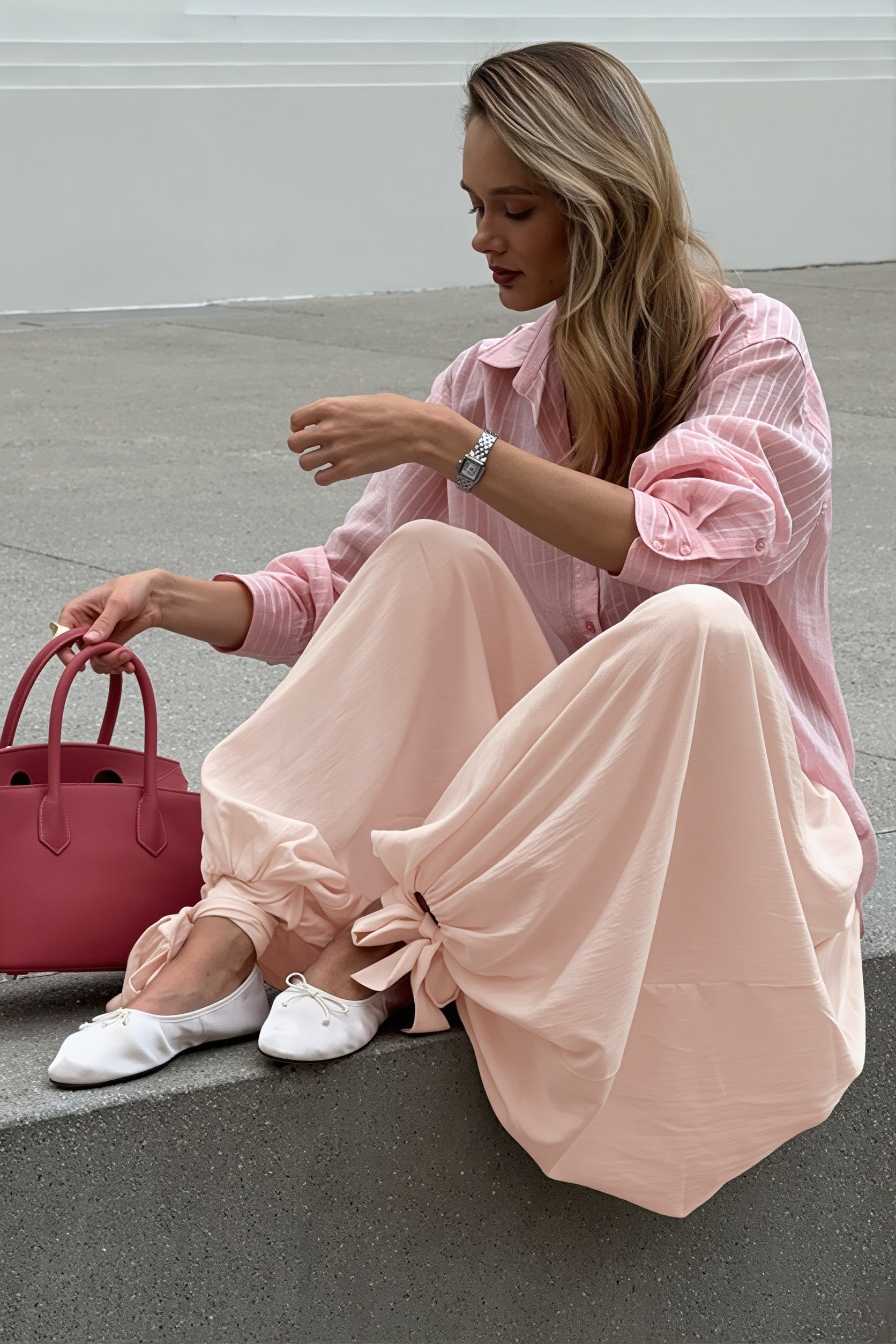 Elegant Loose Tie Harem Pants image 4