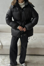 Adjustable Drawstring Hooded Puffer Jacket image 5