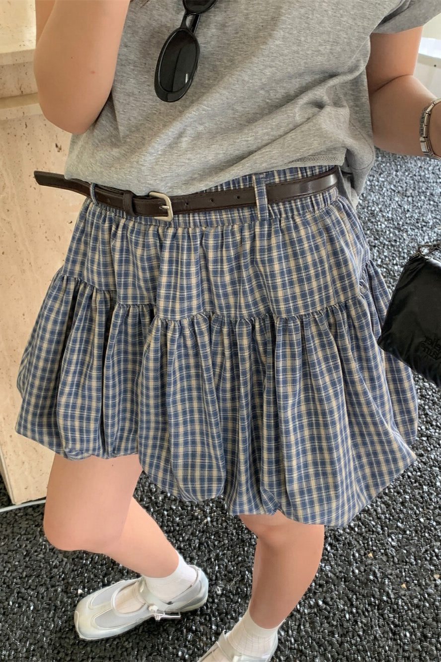 Plaid Tulip High Waist Mini Skirt image 1