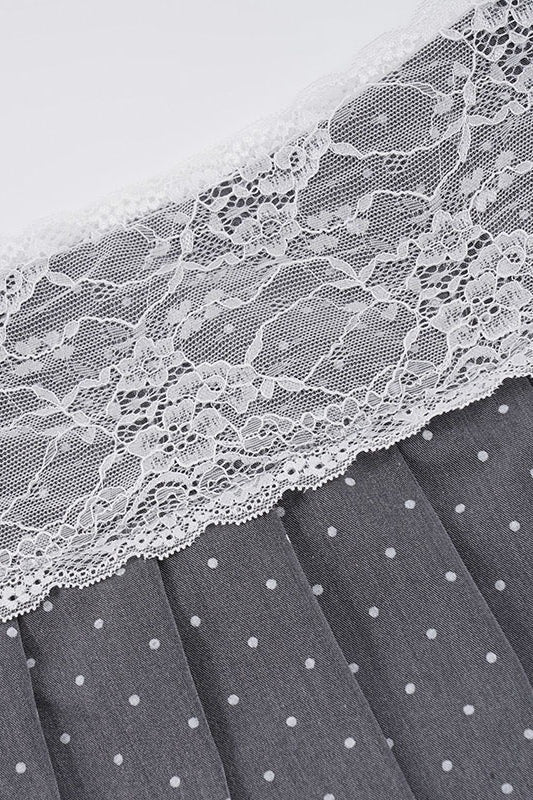 Y2K Polka Dot Lace Pleated Mini Skirt image 5
