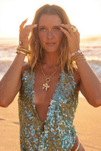 Deep V Sequin Vacation Halter Top image 4