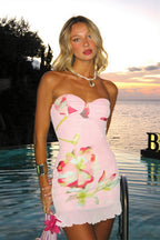 Floral Bandeau Bodycon Mini Dress image 4