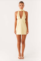 Deep V Backless Ribbon Cocktail Dress image 16