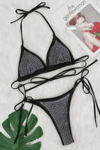Rhinestone Two Piece Bikini Tie Side Bikini Sets image 7