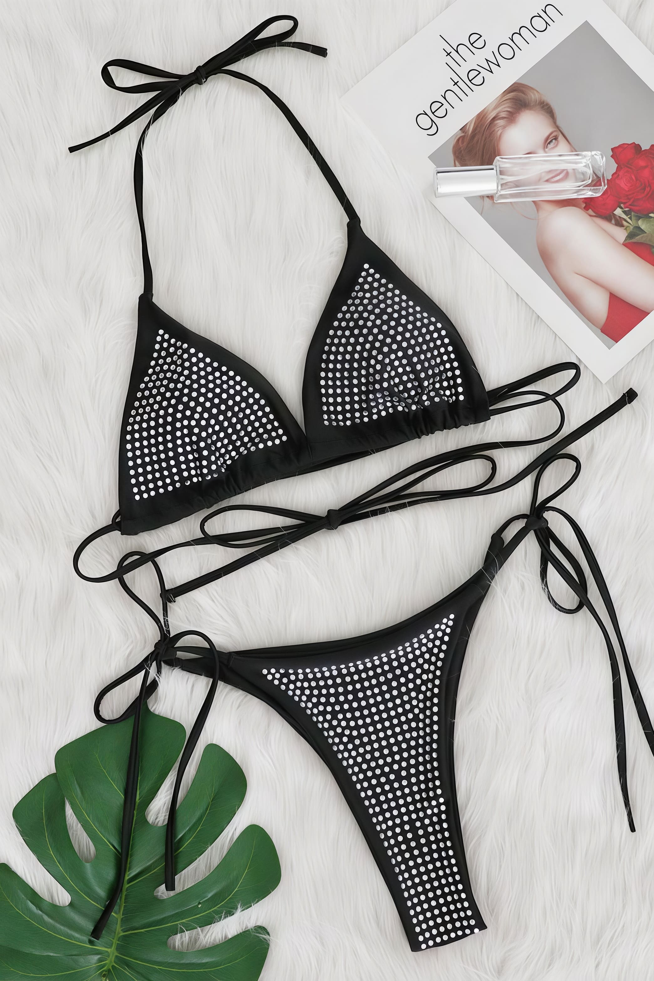 Rhinestone Two Piece Bikini Tie Side Bikini Sets image 7