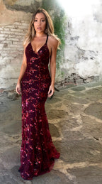 Sequin Backless V-Neck Strappy Tie Dress Party Dress image 5