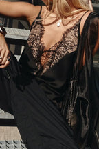 Sexy Lace Patchwork Deep V Neck Cami Top image 12
