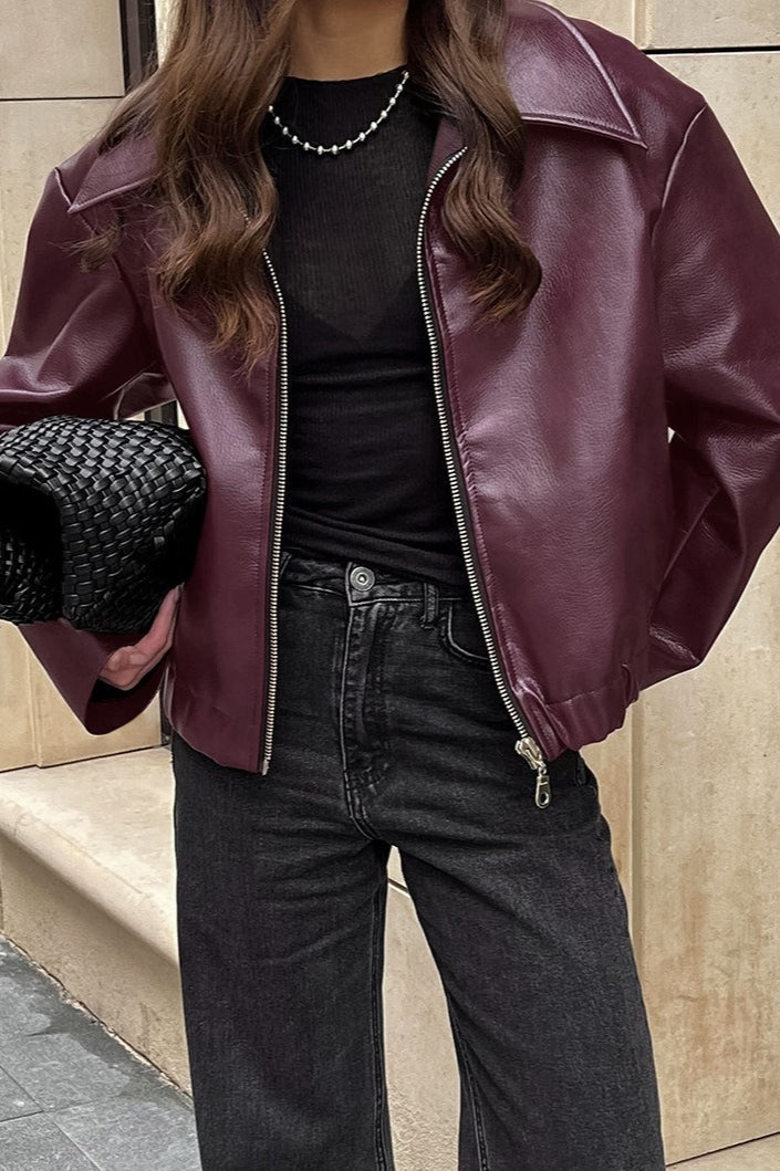 Stylish Matte PU Moto Jacket image 6
