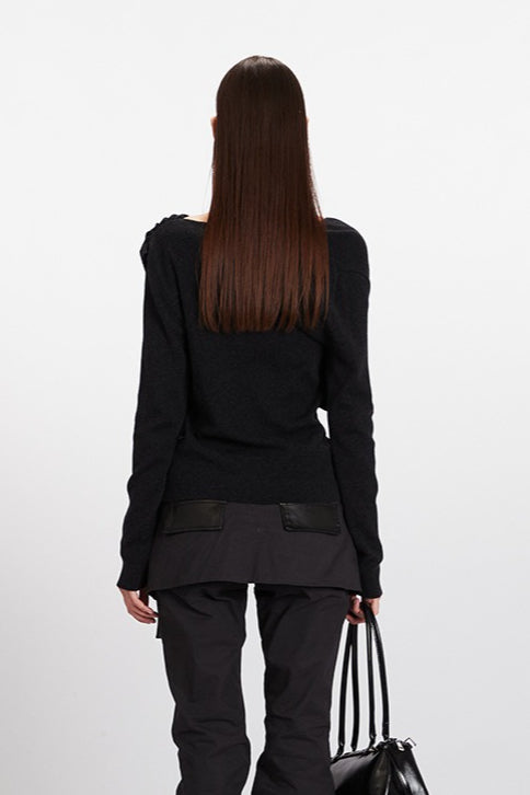 Cowl Neck Chic Fitted Knit Top image 10