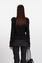 Cowl Neck Chic Fitted Knit Top image 10