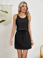 Odette Eyelet Dress detail view styled for Avrienne