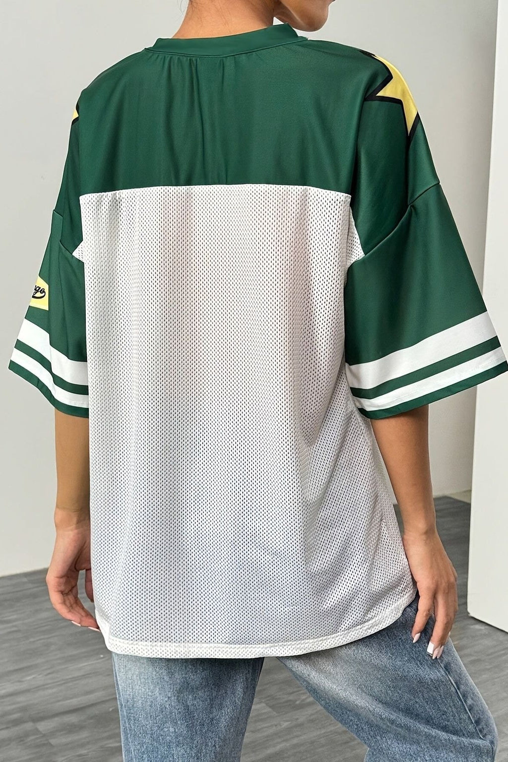 Fashion Loose Street Print Color Block Sporty T-shirt image 7