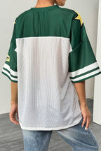 Fashion Loose Street Print Color Block Sporty T-shirt image 7