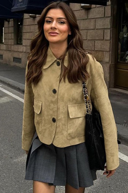 Suede Lapel Vintage Jacket image 3