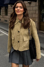Suede Lapel Vintage Jacket image 3