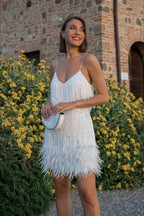Feather Trim Sequin Cami Party Dress image 7