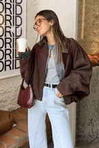 Batwing Sleeve Bomber Jacket image 1