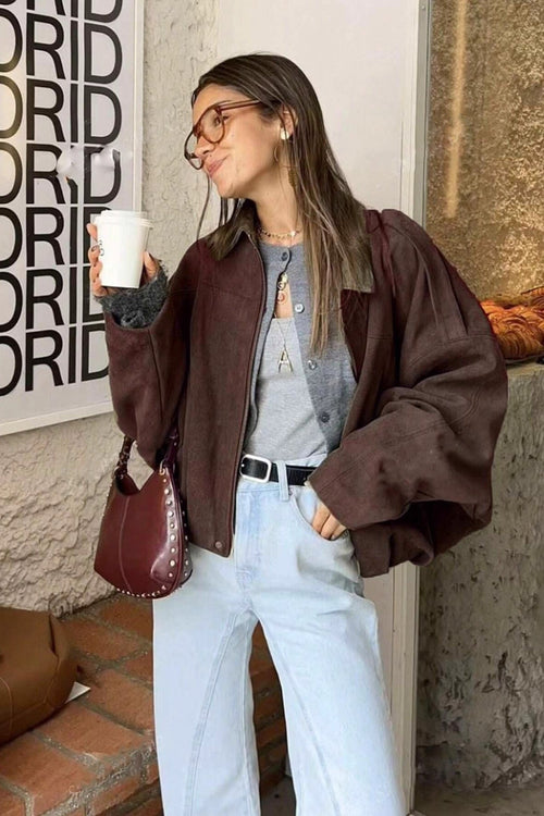 Batwing Sleeve Bomber Jacket image 1