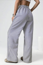 High Waist Striped Casual Pants image 5